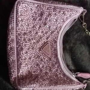 Prada Bags Prada Purple Shoulder Bag Set With Sparkly Texture